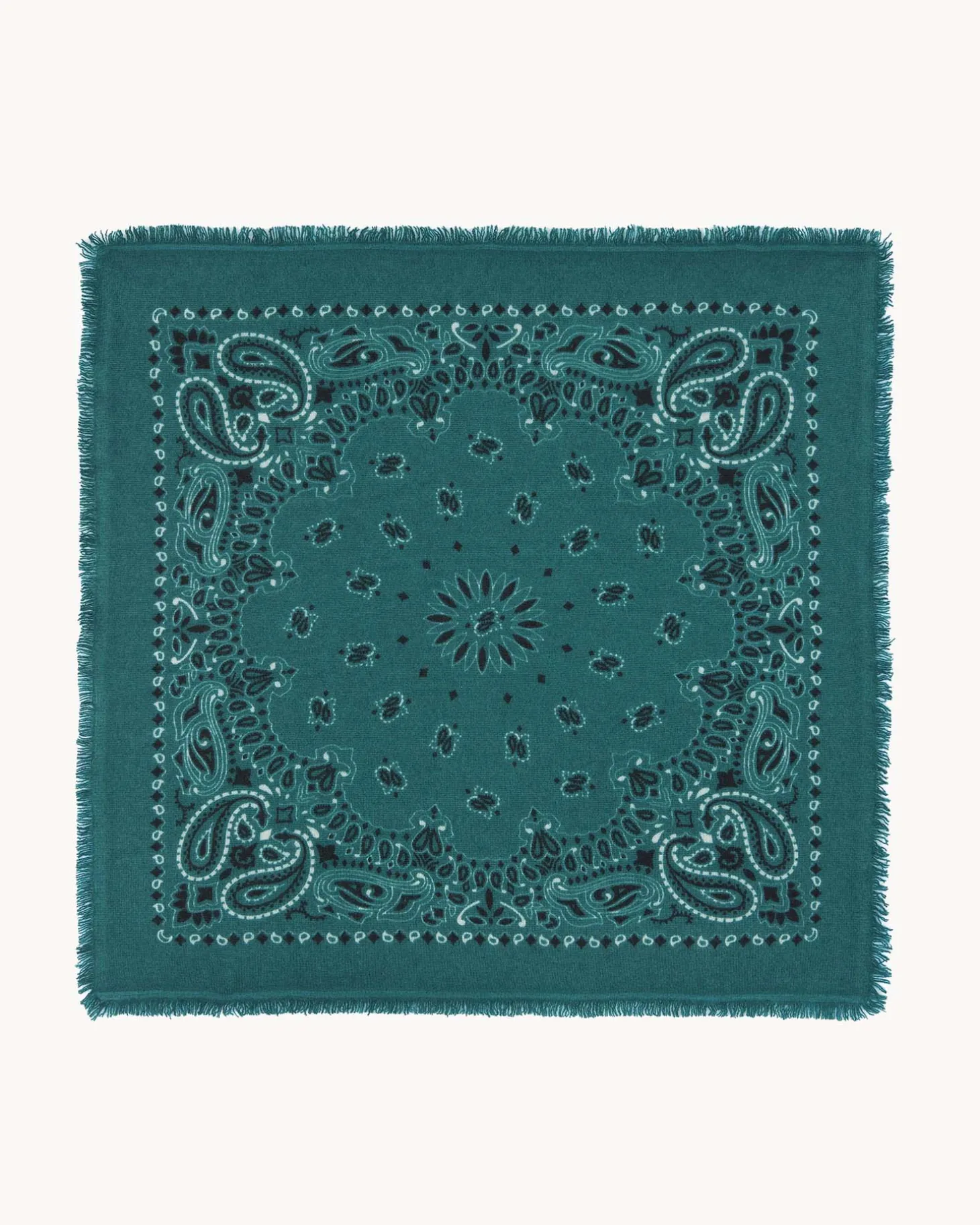 Bandana Cachemire A Franges, 2 Fils