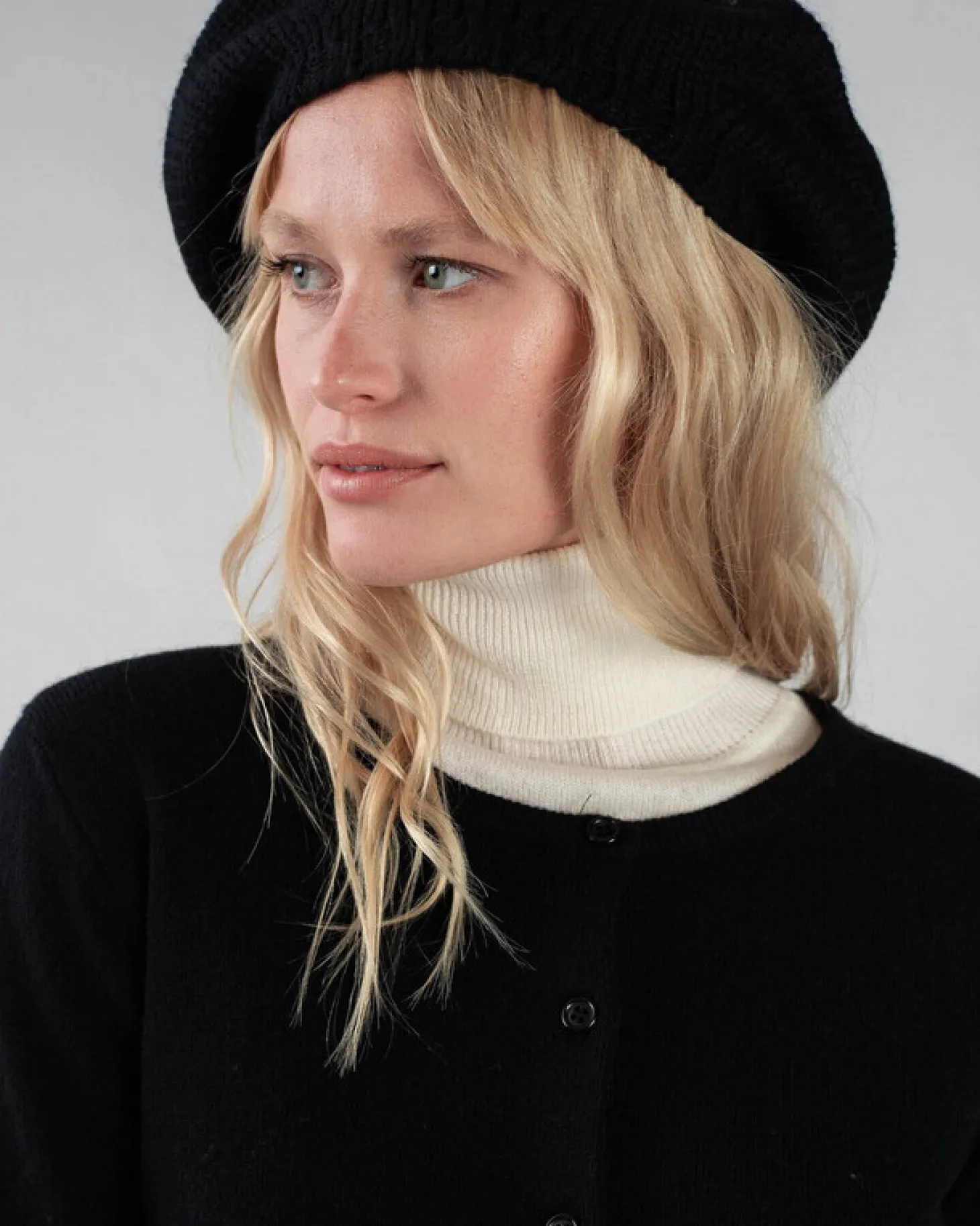 Beret Cachemire Couleur Unie