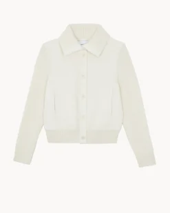 Blouson Cachemire Tisse Manches Mailles