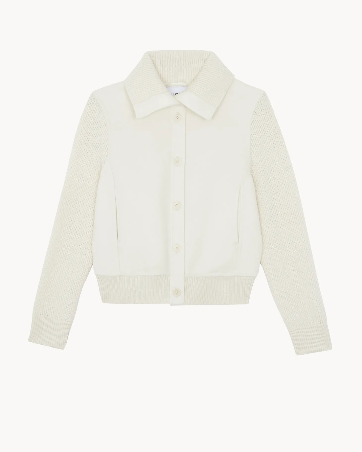 Blouson Cachemire Tisse Manches Mailles