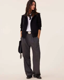 Blouson Cachemire Tisse Manches Mailles