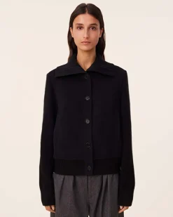 Blouson Cachemire Tisse Manches Mailles
