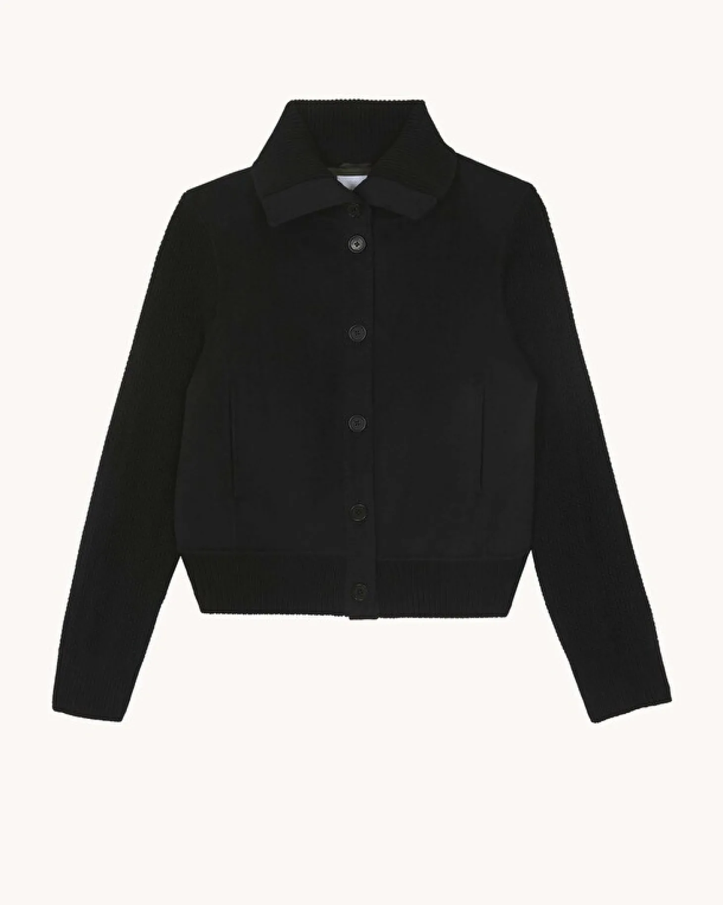 Blouson Cachemire Tisse Manches Mailles
