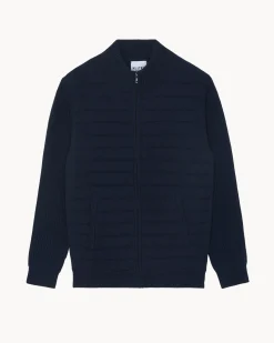 Blouson Cachemire Zippe Matelasse, 6 Fils