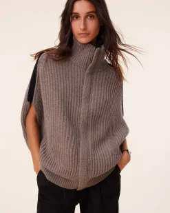 Blouson Cachemire Zippe Sans Manches, 10 Fils