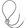 Bolo Tie En Massif 925/1000E Avec Lacet En Cuir