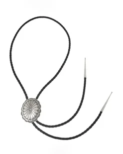 Bolo Tie En Massif 925/1000E Avec Lacet En Cuir