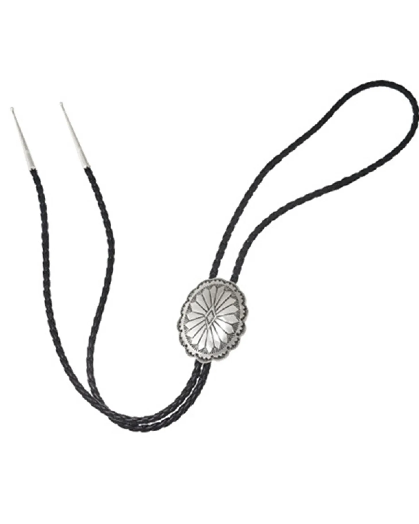 Bolo Tie En Massif 925/1000E Avec Lacet En Cuir