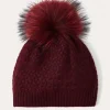 Bonnet Cachemire Natte Avec Pompon