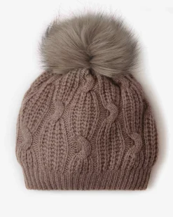 Bonnet Cachemire Torsade Avec Pompon