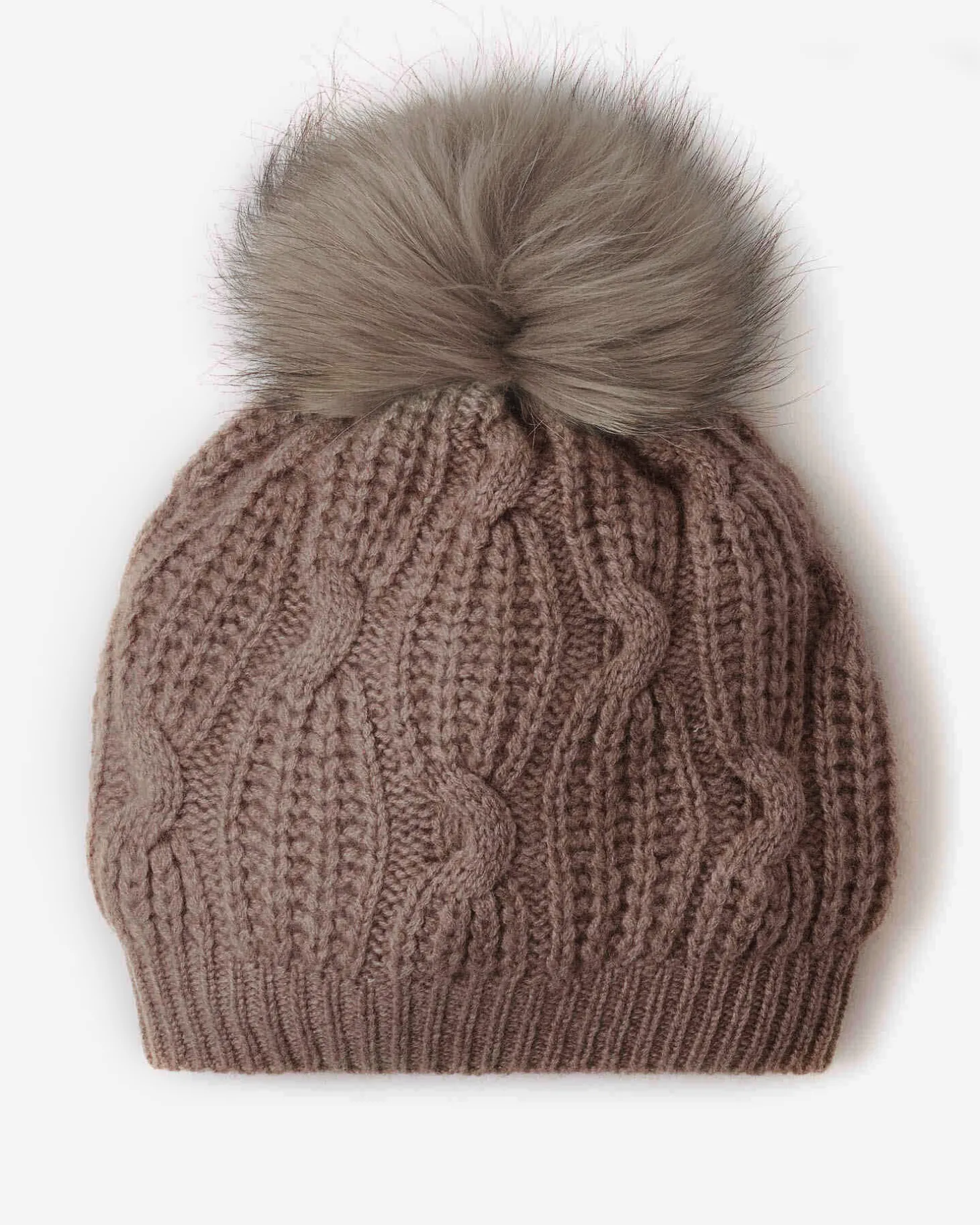 Bonnet Cachemire Torsade Avec Pompon
