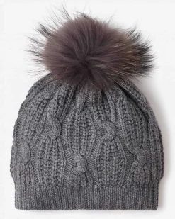 Bonnet Cachemire Torsade Avec Pompon