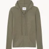 Cardigan Cachemire A Capuche Zippe, 2 Fils