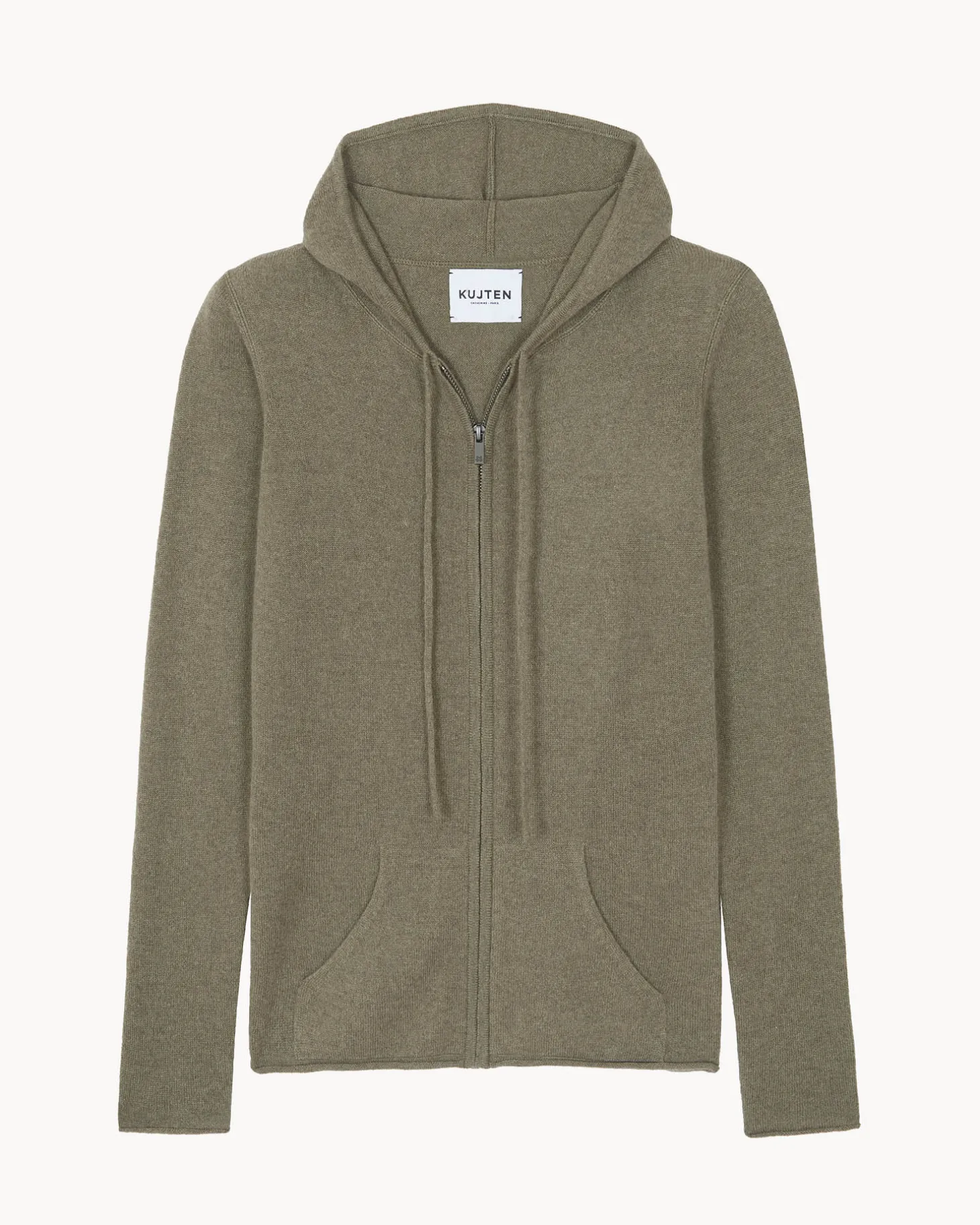 Cardigan Cachemire A Capuche Zippe, 2 Fils
