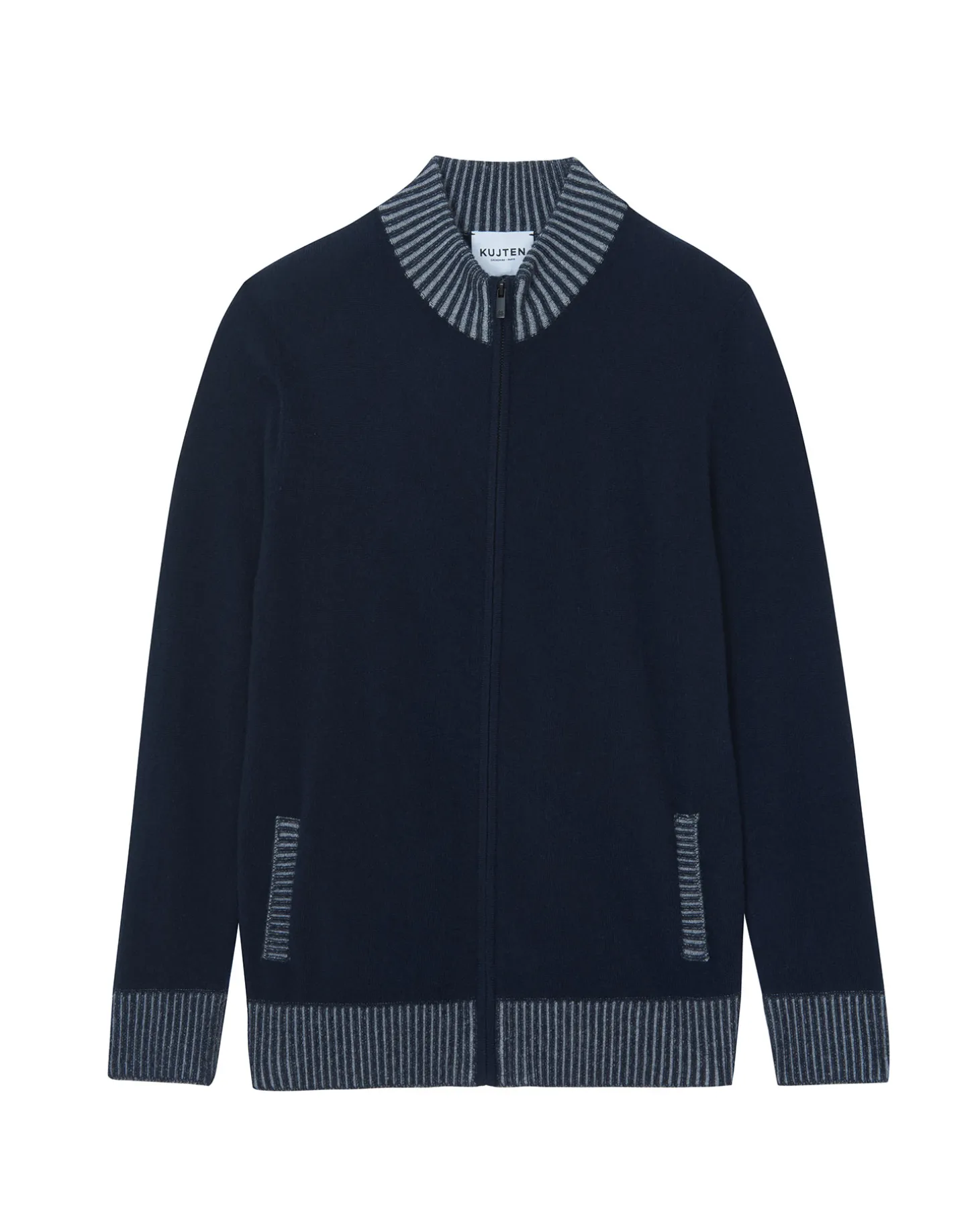 Cardigan Cachemire Col Camionneur Zippe