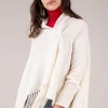 Cardigan Cachemire Col Chale A Franges