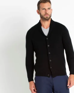 Cardigan Cachemire Col Chale Droit