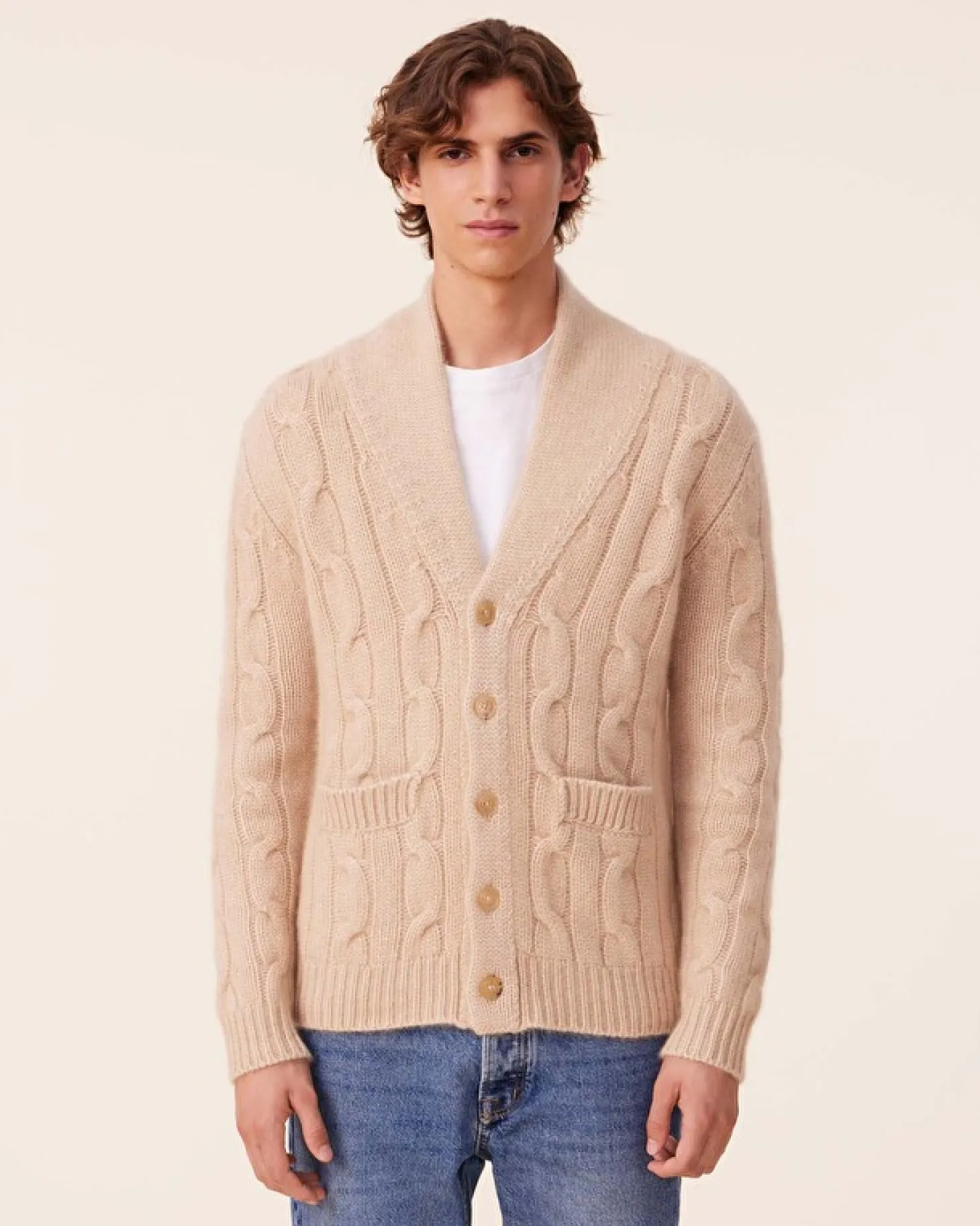 Cardigan Cachemire Col Chale Organic Mixte