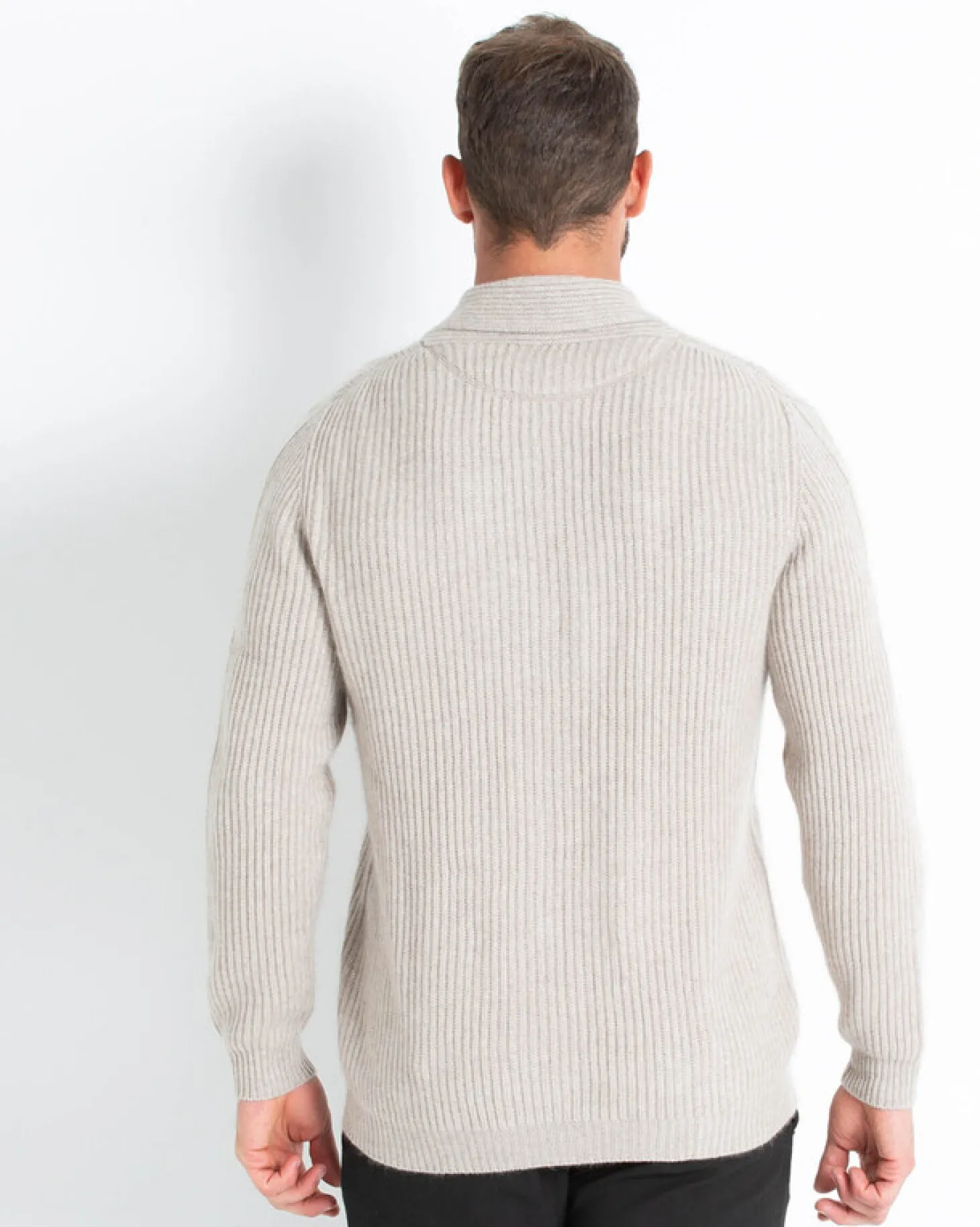 Cardigan Cachemire Col Chale Droit