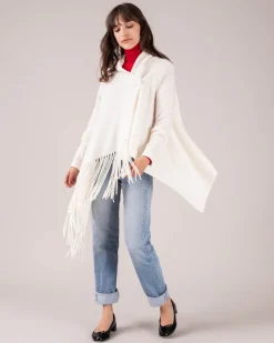 Cardigan Cachemire Col Chale A Franges