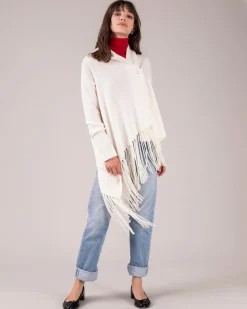 Cardigan Cachemire Col Chale A Franges