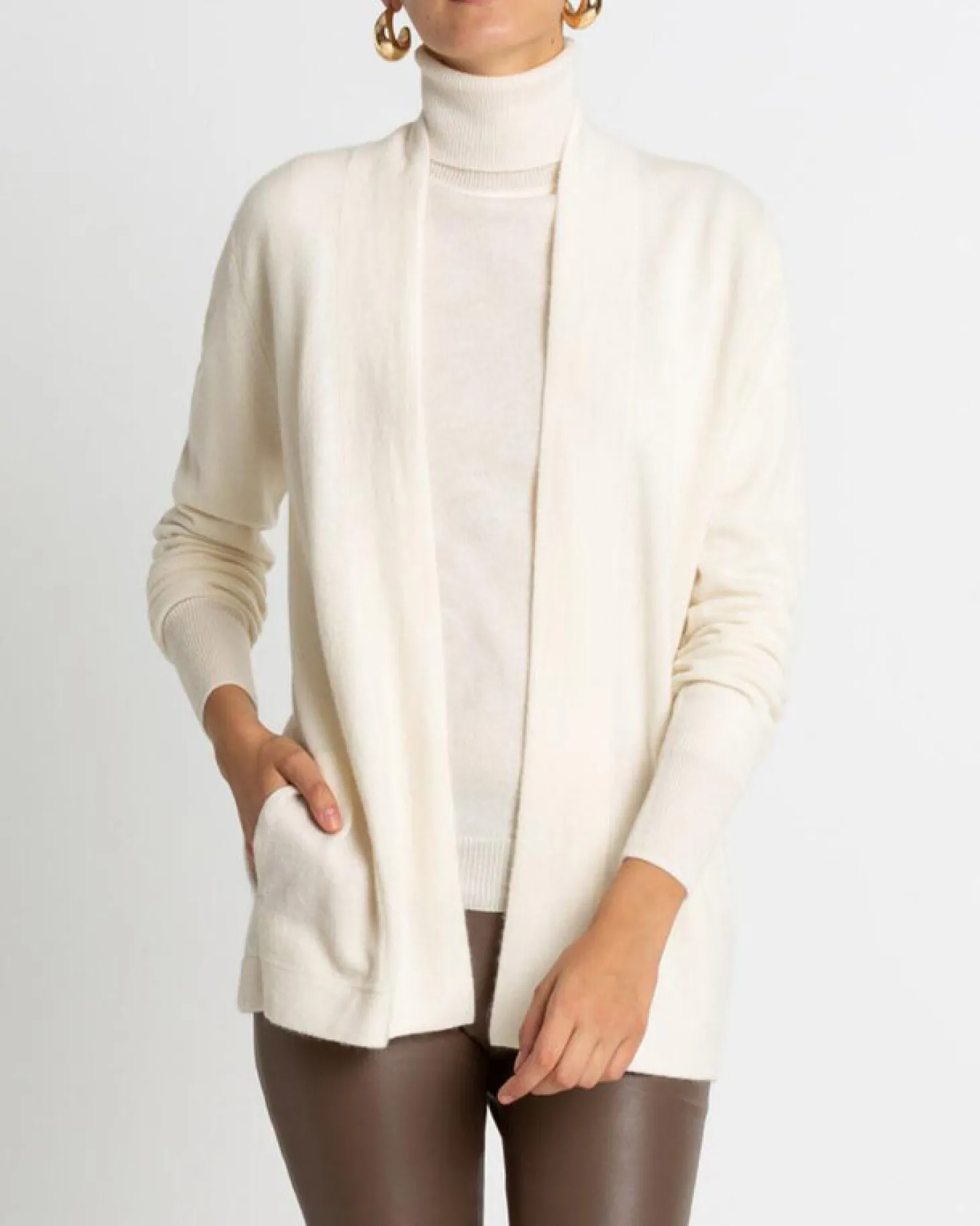 Cardigan Cachemire Col Kimono Long