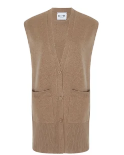 Cardigan Cachemire Col V Sans Manches