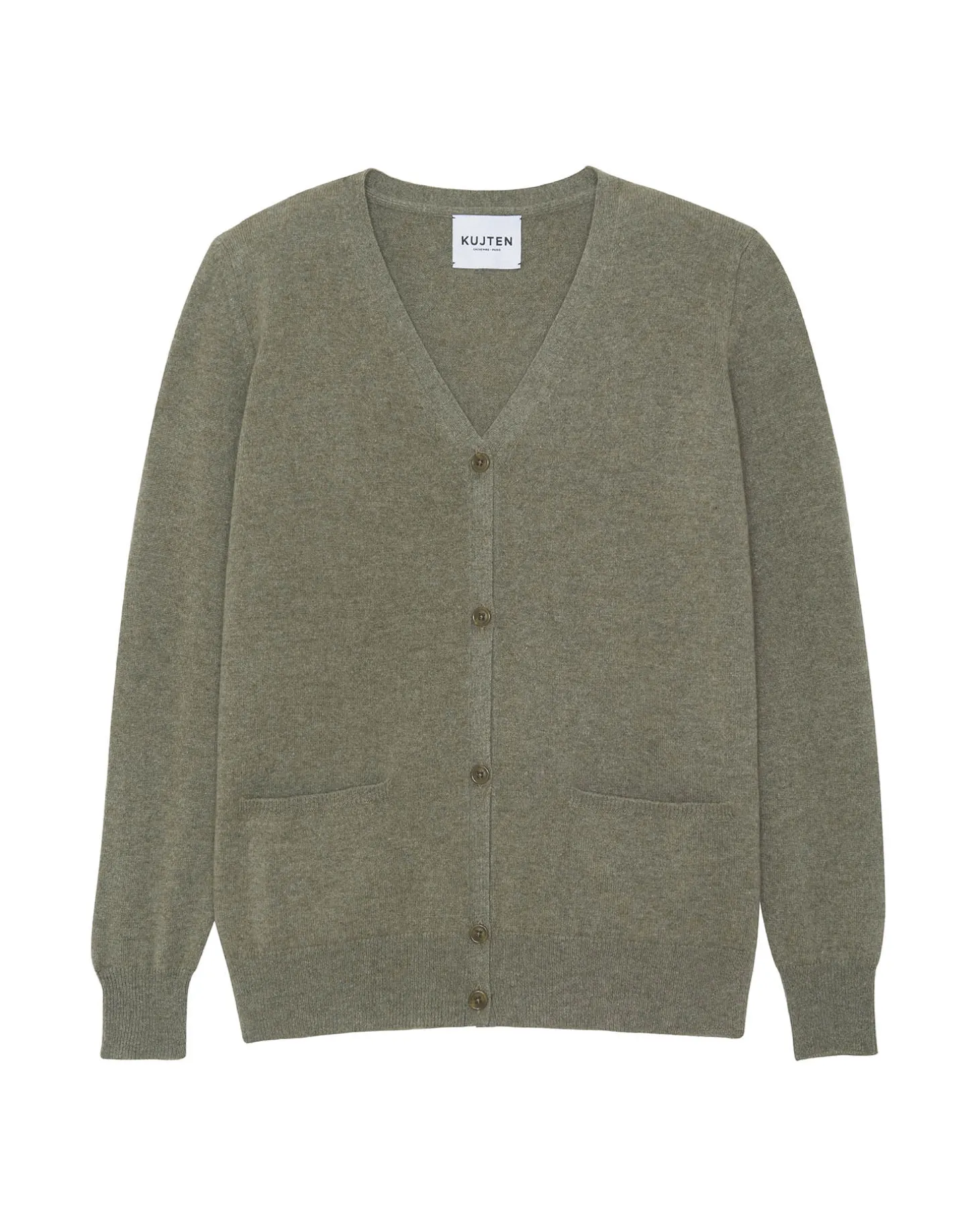 Cardigan Cachemire Col V Droit Uni