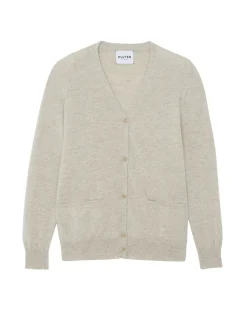 Cardigan Cachemire Col V Droit Uni