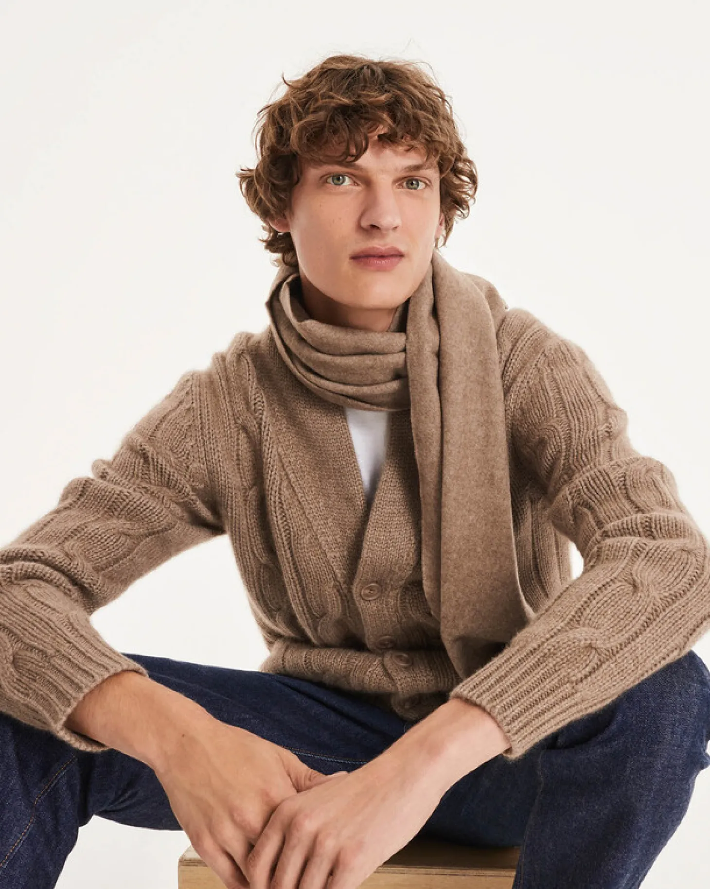 Cardigan Cachemire Mixte Col Chale