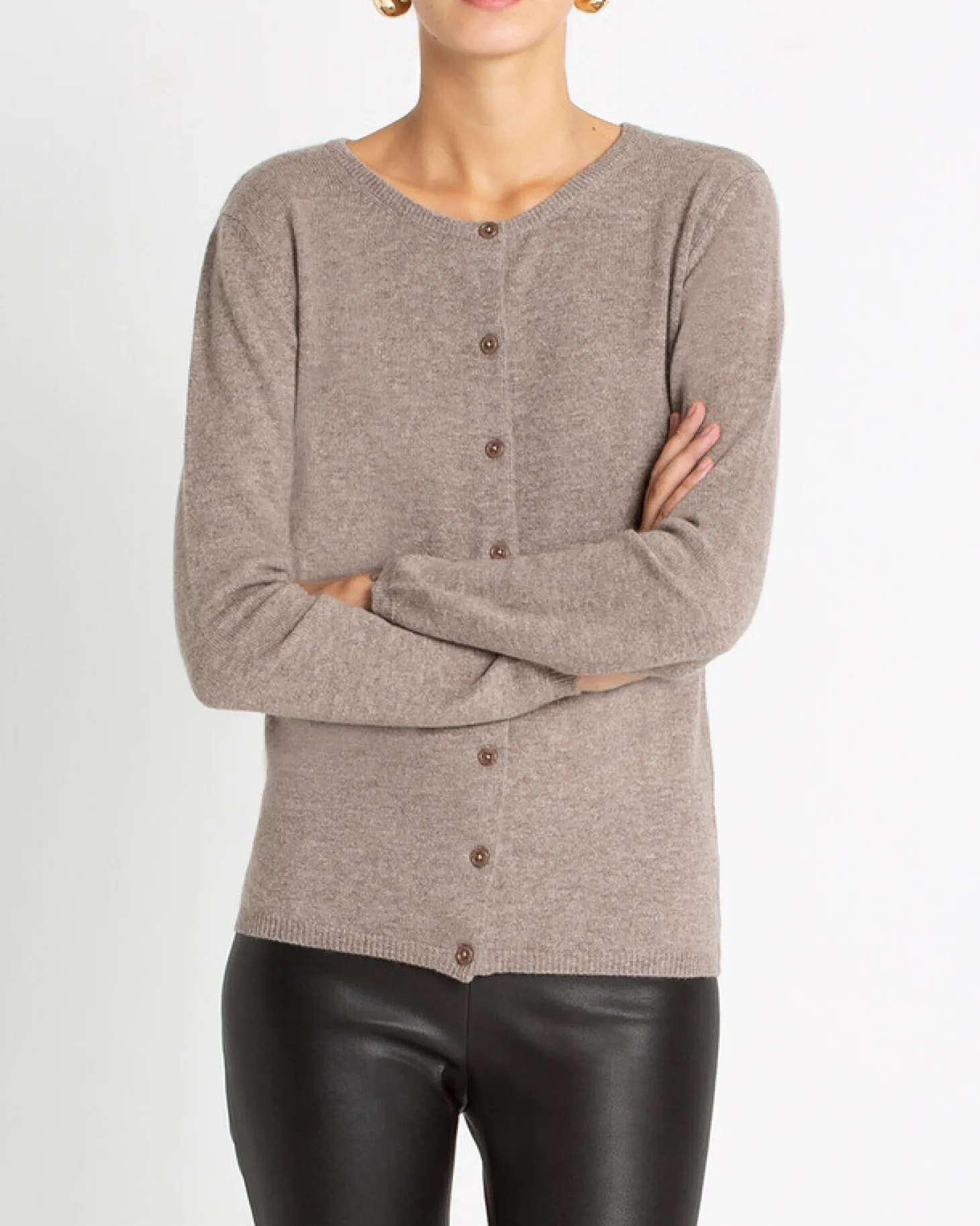 Cardigan Col Rond Manches Longues Basic