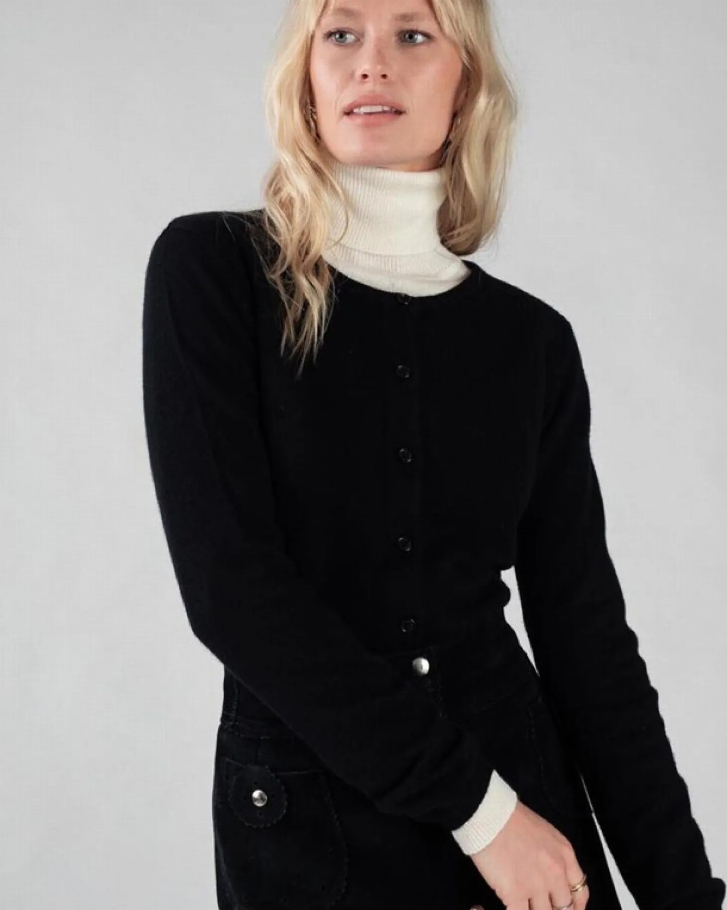 Cardigan Col Rond Manches Longues Basic