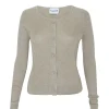 Cardigan Court Cachemire Et Soie Femme