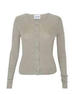 Cardigan Court Cachemire Et Soie Femme