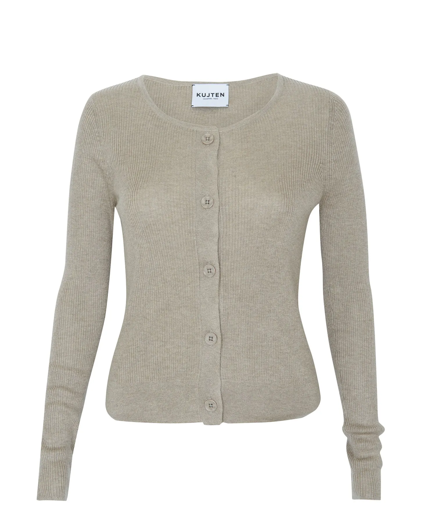 Cardigan Court Cachemire Et Soie Femme