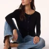 Cardigan Court Cachemire Et Soie Femme