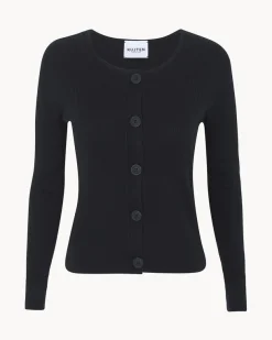 Cardigan Court Cachemire Et Soie Femme