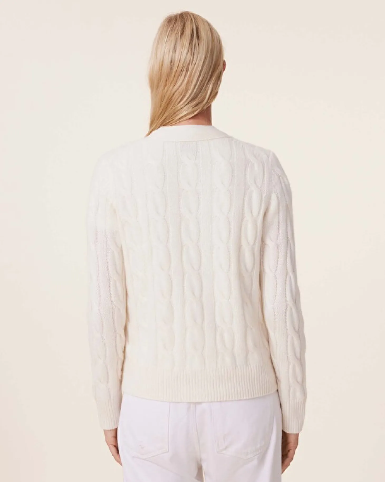 Cardigan Court Cachemire Torsade, 8 Fils