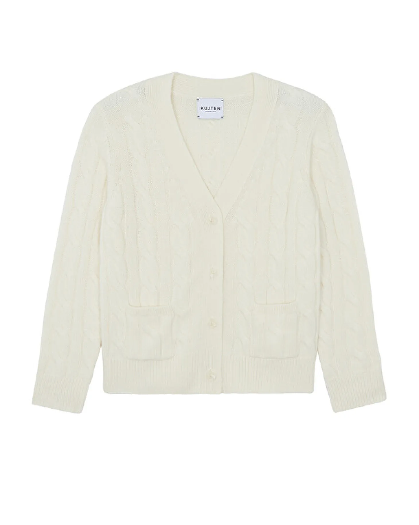 Cardigan Court Cachemire Torsade, 8 Fils