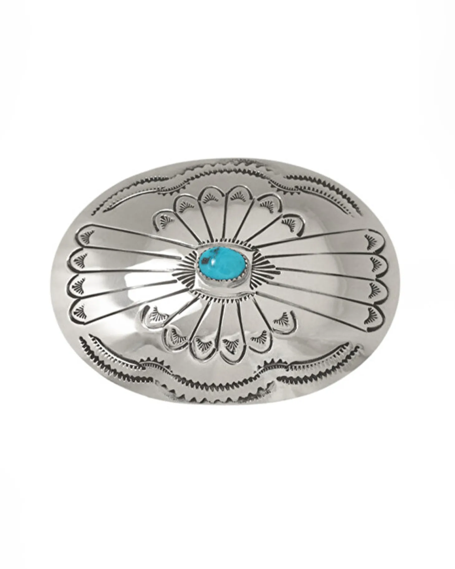 Ceinture En Cuir Avec Boucle En 925/1000E Et Turquoise