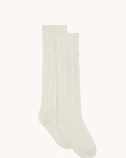 Chaussettes Cachemire Torsade, 6 Fils