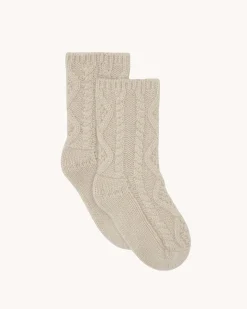 Chaussettes Cachemire Torsade, 6 Fils