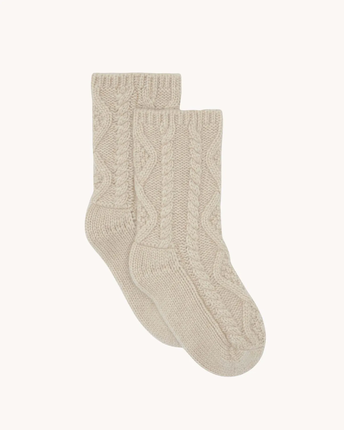 Chaussettes Cachemire Torsade, 6 Fils