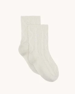 Chaussettes Cachemire Torsade, 6 Fils