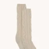 Chaussettes Cachemire Torsade, 6 Fils