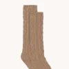 Chaussettes Cachemire Torsade, 6 Fils
