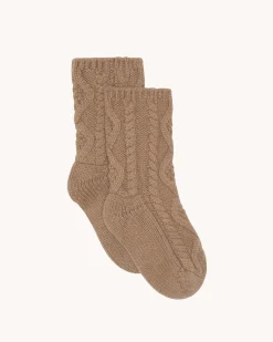 Chaussettes Cachemire Torsade, 6 Fils