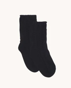 Chaussettes Cachemire Torsade, 6 Fils