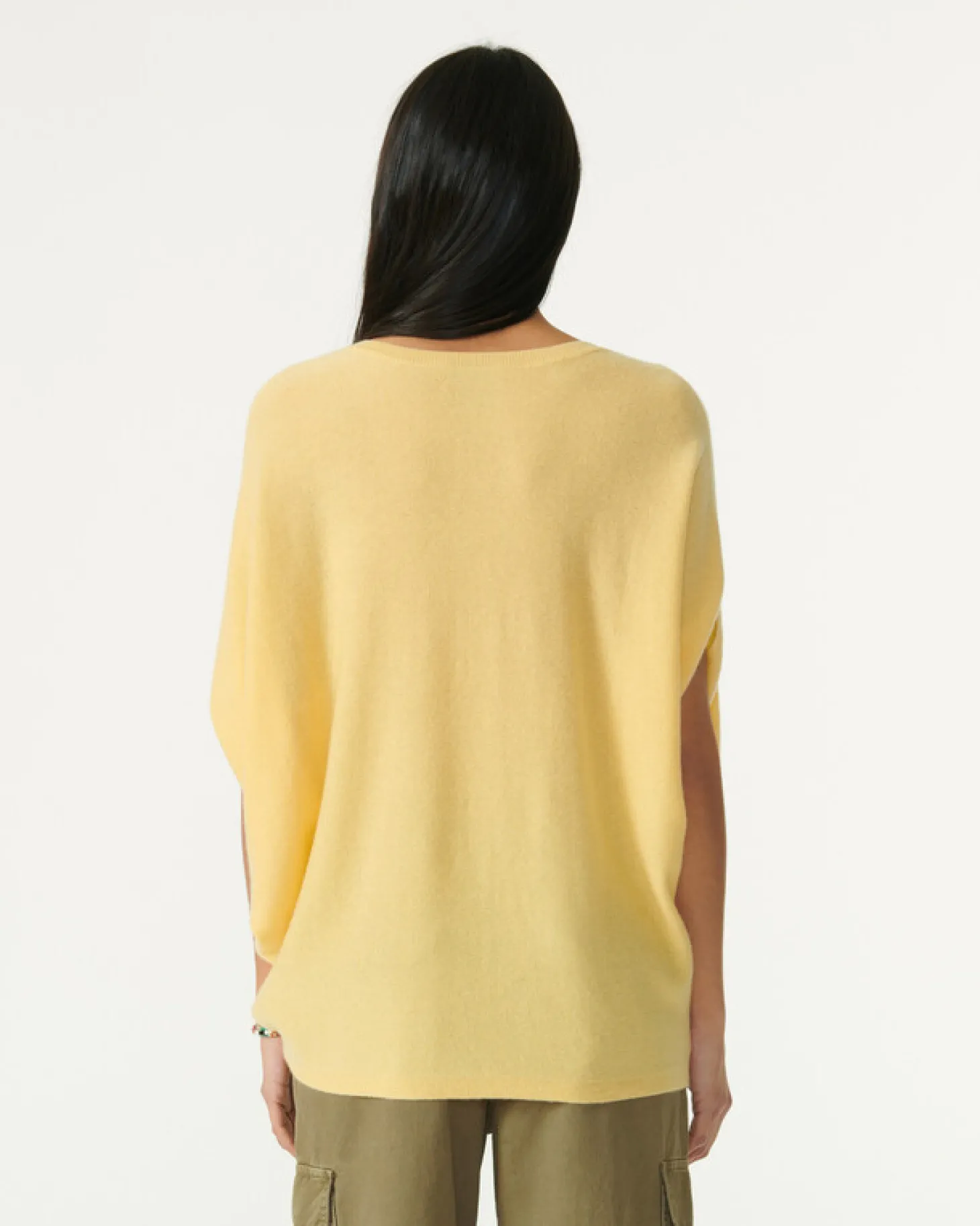 Col V Oversize Sans Manches Cachemire
