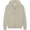 Gilet Cachemire A Capuche Zippe Homme